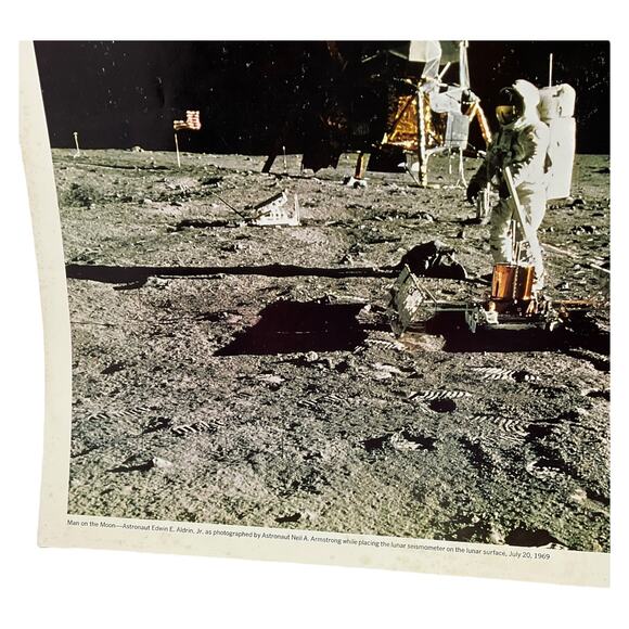 1969 Used NASA Apollo 11 Man on the Moon Photograph Edwin Aldrin Neil Armstrong - Picture 2 of 5